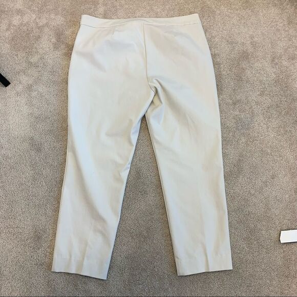 𝅺EILEEN Fisher Ivory cream Organic Cotton Stretch Slim Capri Pants Sz M - Picture 4 of 14